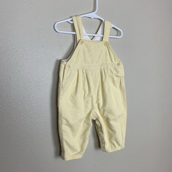 Baby Gap Corduroy Overalls Yellow Snap Leg Boys Girls Newborn NB - Picture 3 of 14